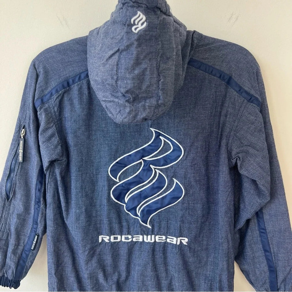 Vintage Rocawear Zip Up Jacket Blue Y2k - Picture 7 of 8